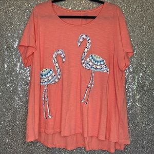crown & ivy Flamingo Tee